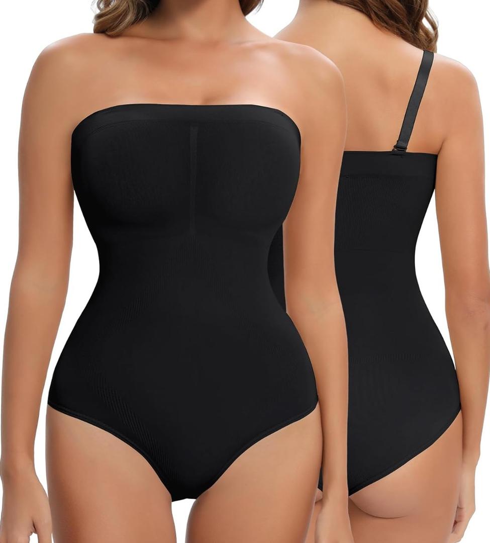 Strapless Shapewear for Women, Tummy Control Triangle Bodysuit, Body Shaper Tank Top Large