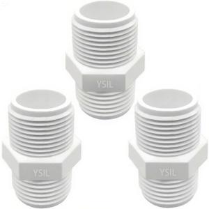 YSIL 3Pcs PVC Garden Hose Adapter Male 3/4" NPT x 3/4" GHT Sump Pump Hose Adapter for Pools Plumbing