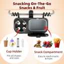 Universal Stroller Snack Tray, Compatible with Nuna Uppababy Mockingbird, Stroller Snack Tray Attachment with Cup Holder, Detachable Silicone Tray for Easy Clean, Toddler Snacking On The Go