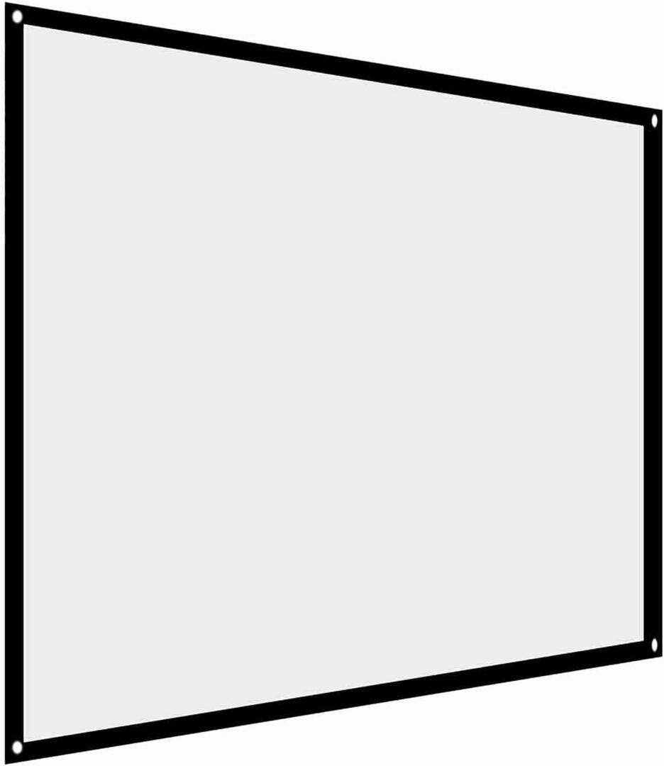 Projection Screen Indoor Outdoor Projector Curtain, 16:9 Thicken Portable White Projector Curtain Screen 40 to 121 inches Polyester Projection Screen Anti Crease