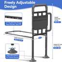 Bed Rails for Elderly Adults Safety with Non-Slip HandleAdjustable Bed Assist Rail, ASTM Approved, 400 lb Capacity, Fixing Strap & Storage Pocket, Fits Twin/Full/Queen/King