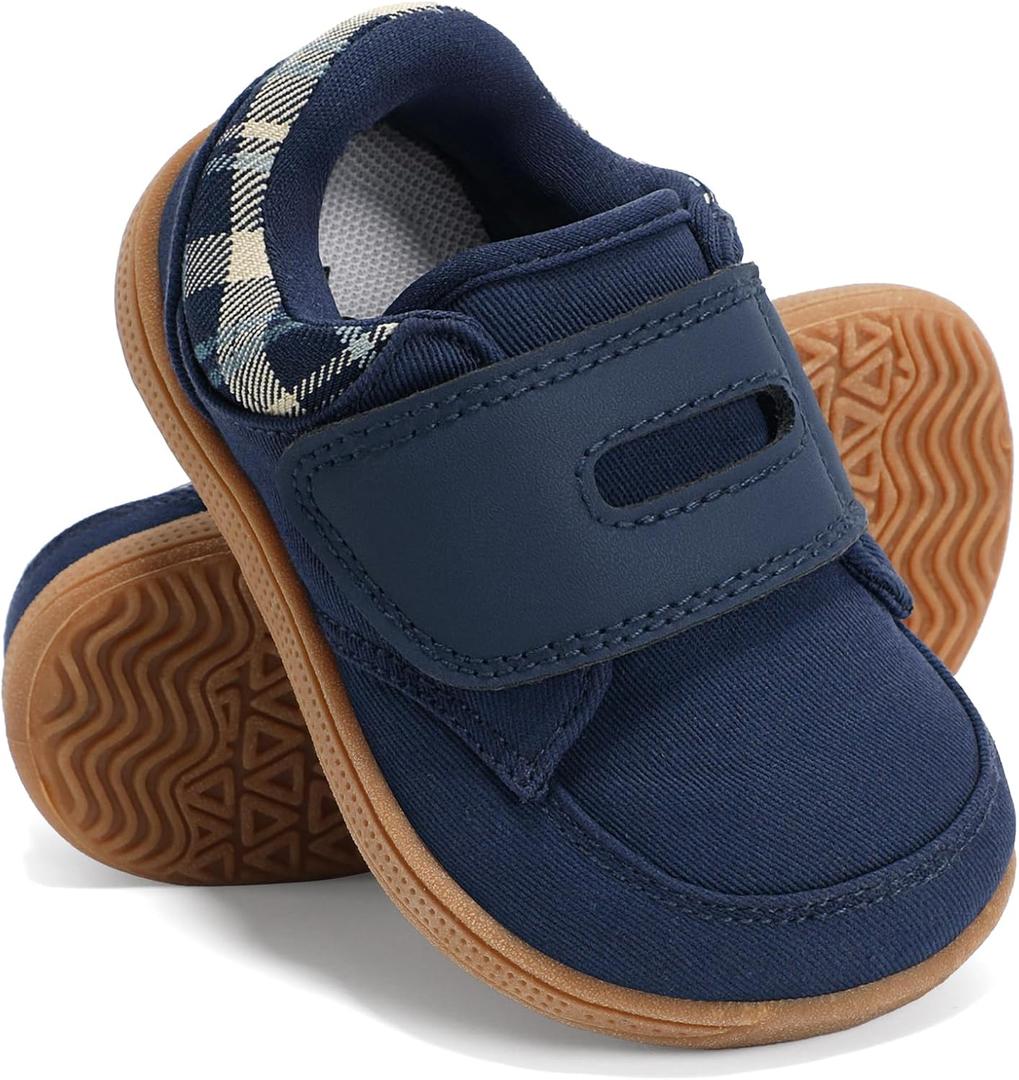 STQ KIDS Toddler Wide Toe Box Barefoot Shoes Baby Boys Girls Sneaker Infant Non-Slip Lightweight Comfortable First Walking Tennis Outdoor Activities (Blue)