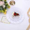 U-QE 100 Pieces White Plastic Plates - Premium White Disposable Plates for Wedding and Party Use Including 50PCS 9 '' Dinner Plate & 50PCS 6.5 '' Dessert Plate