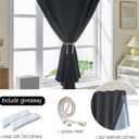 AJAZZ Self Adhesive Curtains 100% Blackout Shades Window Cover Sticky Curtain Portable Easy Open Blackout Curtains for Bedroom Living Room No Drilling (Black, 47" W x 96" L) 1 Panel