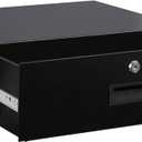 3U Rack Mount Drawer Server Cabinet Case for 19 Inch AV/Network/DJ Equipment Lockable Deep Drawer with Key Black, 5.25"H x 19"W x 13.8"D