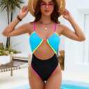 Blooming Jelly Womens One Piece Swimsuit Tummy Control Bathing Suit Sexy Slimming Flattering Cute Cheeky High Cut Swimwear XXL