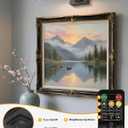 Picture Lights for Wall Battery Operated, Rechargeable Light for Pictures with Remote & Timer, Black Art Light for Paintings 24 Inch Wireless Dimmable Cordless Gallery Lights with 3 Color Temperatures