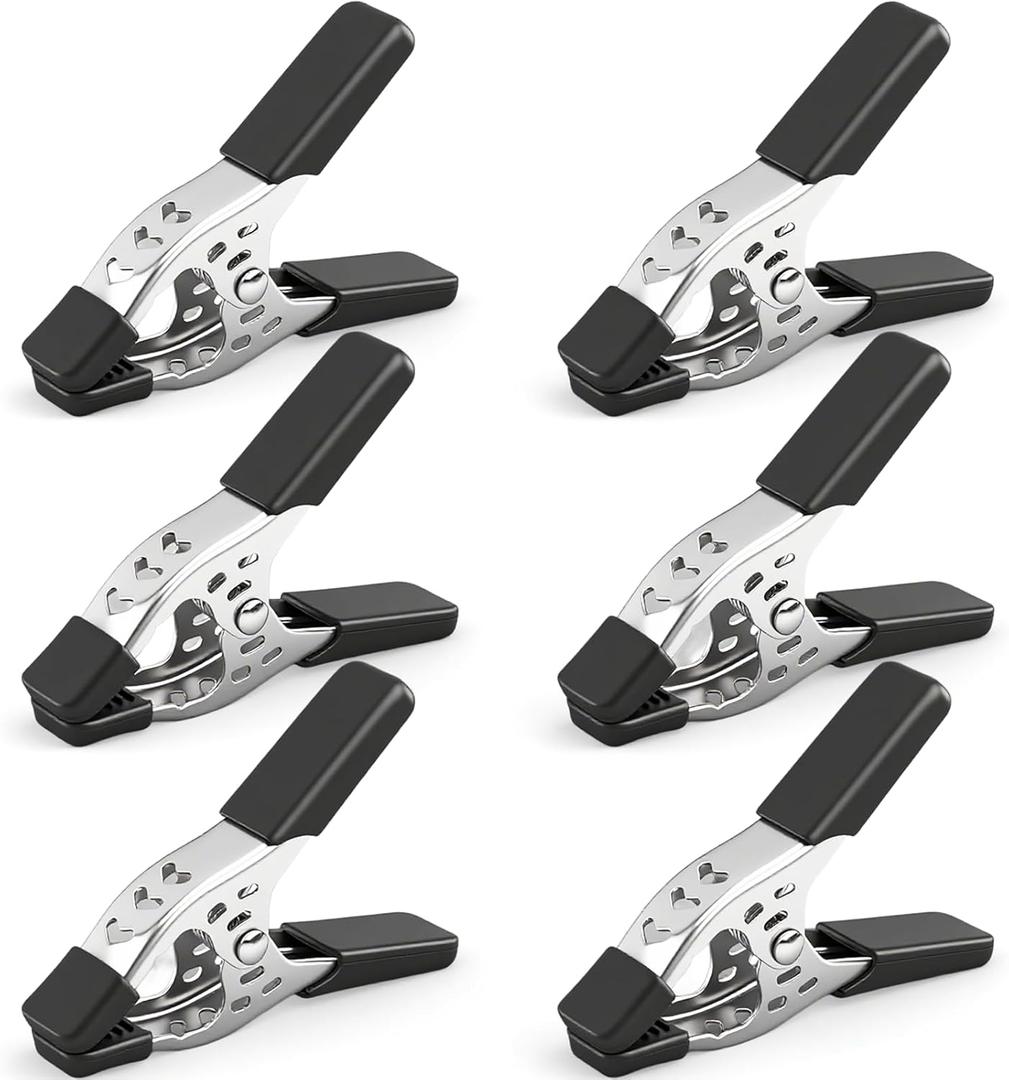 HORUSDY 6-Piece 6" inch Spring Clamp, Heavy Duty Spring Metal Spring Clamps, 2.5"-inch Jaw opening (6-Piece) (Black)
