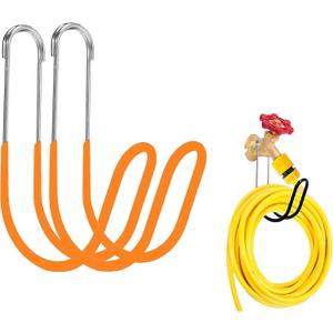Garden Hose Holder Water Hose Hanger Wall Mounted,304Stainless Steel Solid Hose Hook Holds Up to 50Ft Garden Hose, Expandable Hose, Water Hose(Red 2pcs)