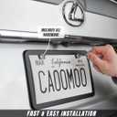 SunplusTrade License Plate Frame Black Matte Powder Coated Aluminum with Screw Caps (2 Pieces)