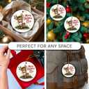 2 x Funny Reindeer Ornaments 2025, Wild Animal Lovers Gifts for Women, Cute Deer Gifts for Friends, Neighbors, Family, Ceramic Ornament for Nature Christmas Decorations