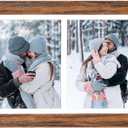 11x17 Picture Frame Display 2 opening 8X10 Double Picture Frame Collage,Multi Photo Frame with Mat,Plexiglass,Wall Mount Decor,Carbonized Brown Wood Grain