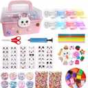 8 Pcs Colorful Nano Tape Bubble Kit for Kids with Glitter,Clay,Cute Stickers and Accessories Tools,Nano Double Sided Adhesive Gel Grip Traceless Tape