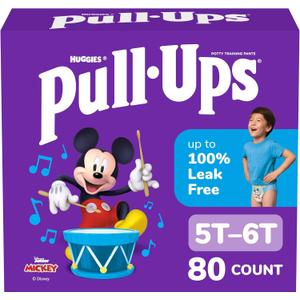 Pull-Ups Boys' Potty Training Pants, Size 5T-6T Training Underwear (46-60 lbs), 80 Count (2 Packs of 40)