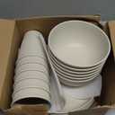 18pcs Wheat Straw Dinnerware Sets HXYPN Unbreakable Reusable Dinnerware Set Kitchen Cups Plates and Bowls Sets Dishwasher Microwave Safe Plates