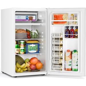 COWSAR 3.2 Cu.Ft Mini Fridge with Freezer, Freestanding Compact Refrigerator with Reversible Door & 7-Speed Thermostat, Small Fridge for Office, Apartment, Gameroom (WHITE) (EXP 09/26/26)