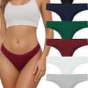 Vevmon Cotton Thongs for Women Seamless Ladies Soft Underwear 6 pack | Breathable Panties, Moisture-Wicking Cotton Fabric, Low-Rise Undies, Fits Comfortably, Workout, Gym, Everyday Generic Wear (S)