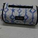 ZAZE Beach Blanket Picnic Blankets Waterproof Sandproof with Stakes, Thick 3-Layer 80 * 80 Oversized Mat, Extra Large Big Machine Washable, Foldable Accessories Outdoor Camping Park (Blue White)