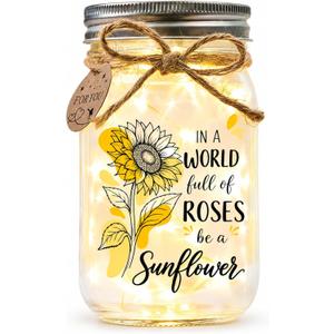 Sunflower Gifts for Women, Birthday Gifts for Women, Mason Jar Night Light