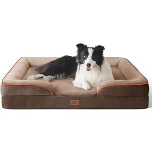 Bedsure Orthopedic Dog Beds Large Sized Dog - Washable Large Dogs Bed Waterproof, Big Comfort Pet Couch with Washable Removable Cover, Supportive Foam Pets Sofa with Nonskid Bottom,Dark Brown (35.0"L x 25.0"W x 6.5"Th)