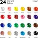 TMOL Acrylic Paint Set, 24 Colors (2 oz/Bottle) with 12 Art Brushes, Art Supplies for Painting Canvas, Wood, Ceramic & Fabric, Rich Pigments Lasting Quality for Beginners, Students & Professional Artist