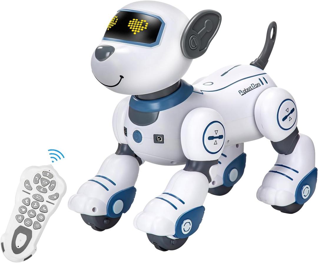 Zreswap Remote Control Robot Dog Toy: Programmable Robotic Puppy for Kids Smart Interactive Robot Pet Dog Dancing Singing Stunt Animal Toy for Toddler Toys 3-8 Year Gift