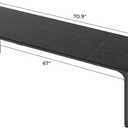 Huuger Computer Desk, 70 Inch Office Desk, Gaming Desk with Storage, Writing Desk Work Desk for Home Office, Study, Long Simple Desk, Large Legroom, Metal Frame, Black