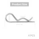 4 x RUIAN 4PCS 304 Stainless Steel Hardware Pins Cotter Pins R Clip Large Spring Retaining for Trailer Tractors Mower Carts Truck Pin Clip