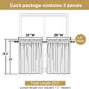 Lecloud Natural Kitchen Curtains 24 Inch Length 2 Pcs, Privacy Modern Room Darkening Curtain, Thermal Window Treatments Drapes Rod Pockets for Cafe Bedroom Cabinet Camper, Each Panel 30" W x 24" L