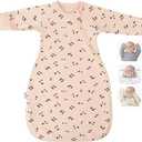 Transitional Swaddle Sack with Arms Up Length Sleeves and Mitten Cuffs, 2 Ways Zipper Sleeping Bag, Wearable Swaddling Blanket for Newborns Baby Boys Girls Sleep Sacks Snug Fit Calms Startle Reflex S