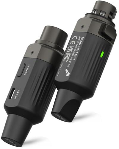 Ulumac Aroma Wireless XLR Transmitter and Receiver, Professional UHF Wireless Microphone System for Stable Transmission, 7-Channel, 130ft Range, Mic Adapter for Dynamic Mic/Audio Mixer/PA/Church, ARC2