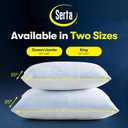 Serta Cooling Down Alternative Bed Pillows Queen Size Set of 2, Reversible Cooling & Cotton Fabric, Medium Firm, Breathable Support for Hot, Side, Back & Stomach Sleepers, 20" x 28"