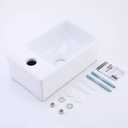 KES Floating Sink, Small Mini Vessel Sink Bathroom 12" X 7" for Tiny Bathrooms Wall Mount Sink Left Hand (Sink Only) White, BWS100L