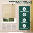 BAYUE Bamboo Blinds for Interior Windows, Roll Up Light Filtering, 48x85 in