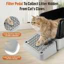 Cat Litter Box Ramp, Litter Box Step Mat with Filter Function, Cat Litter Catcher for Self-Cleaning Litter Boxes, Cats Pedal Stool Ideal for Kitten & Elderly Cats (Light Grey)