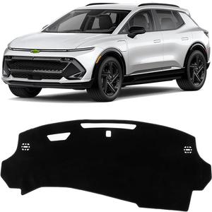 KUST Black Dash Cover for Chevy Equinox EV 2024 2025 2026 (Fit for EV Without HUD) Polyester Dashboard Cover Left Hand Drving Dash Carpet Non-Slip Interior Accessories for Equinox Custom Fit Dash Mat