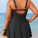 Aqua Eve Plus Size Swim Dress - Two Piece Tankini Tummy Control Bathing Suit with Shorts 2025 Swimsuit Black 16W
