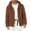 Amazon Essentials Mens Mid-Length Hooded Puffer Coat (Deep Brown), Size 5XL