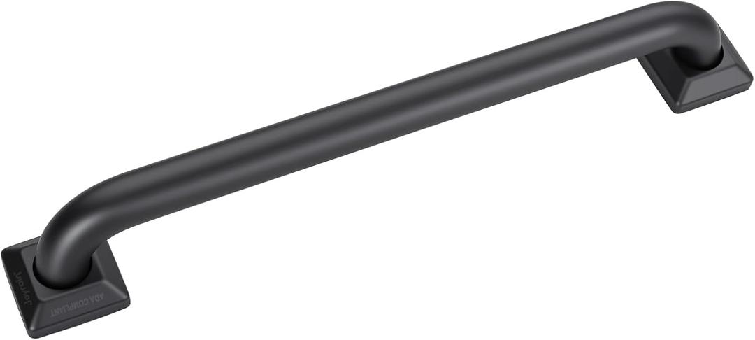 joyrain 500lb Capacity Stainless Steel Grab Bar - Heavy Duty Bathroom Safety Rail for Elderly, Anti-Slip Shower Handle, ADA Compliant (Matte Black, 12 inch)