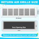 Blulu 6 Pack Fits 24" x 6" Duct Opening, White Air Vent Covers Steel Return Air Grilles for Sidewall Wall Ceiling, Return Vent Cover HVAC Accessories, Outer Dimensions: 25.75"w x 7.75"h