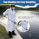 Telescopic Water Sampler Dipper 10ft Long - Stainless Steel Sampling Ladle with 500ml Pendulum Beaker, 2 Handle and Hook - Liquid Sample Cup Testing Scoop for Industrial, Lab and Field