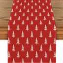 Artoid Mode Red Xmas Tree Christmas Table Runner, Seasonal Winter Kitchen Dining Table Decoration for Home Party Decor 13x72 Inch