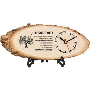 BeauGift Dad Gifts, Wooden Clock Gifts for Dad from Daughter Son Kids, Daddy Birthday Valentines Gift Idea for Papa Father Who Wants Nothing, Fathers Day Present from Child to My Dad