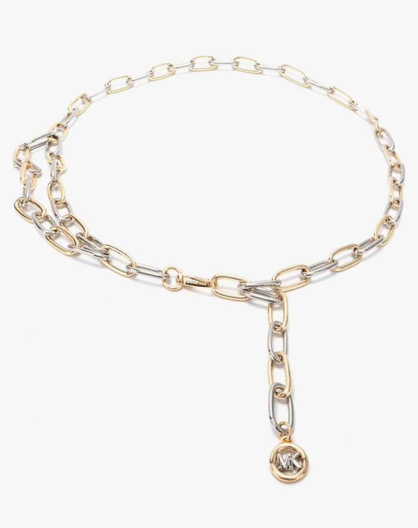Michael Kors Women's Standard Charm Chain Belt, Gold, M/L