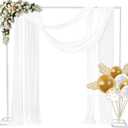 Gigicloud 8.2FT Wedding Arch Backdrop Stand, Square Backdrop Adjustable Stand Metal Rectangular Arch Frame Balloon Arch Rack for Ceremony Baby Shower Birthday Party Anniversary Decoration White