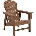 Adirondack Chairs, HDPE All-Weather Adirondack Chair, Fire Pit Chairs (Classic, Teak)