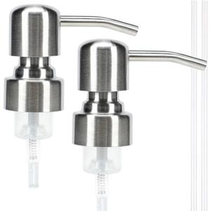 Foaming Soap Dispensers Pump for 27mm/1.06" Thread Mouth Dispenser Bottles (Glass, Ceramic, and Resin Bottles are not Suitable) 2 PCS Stainless Steel Foaming Pump