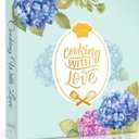 Recipe Binder with Plastic Sleeves, Full Page Cards and Dividers, Recipe Binder 8.5x11 3 Ring, Blank Recipe Book Binder to Write in Your Own Recipes (Blue Hydrangea)