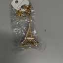 Fashion Yellow Pineapple Rhinestone Alloy Resin Women Car or Bag Keychain (Gold Eiffel)
