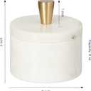Queenza White Marble Salt Cellar with Lid and Brass Knob, 3 Inch Salt Box
